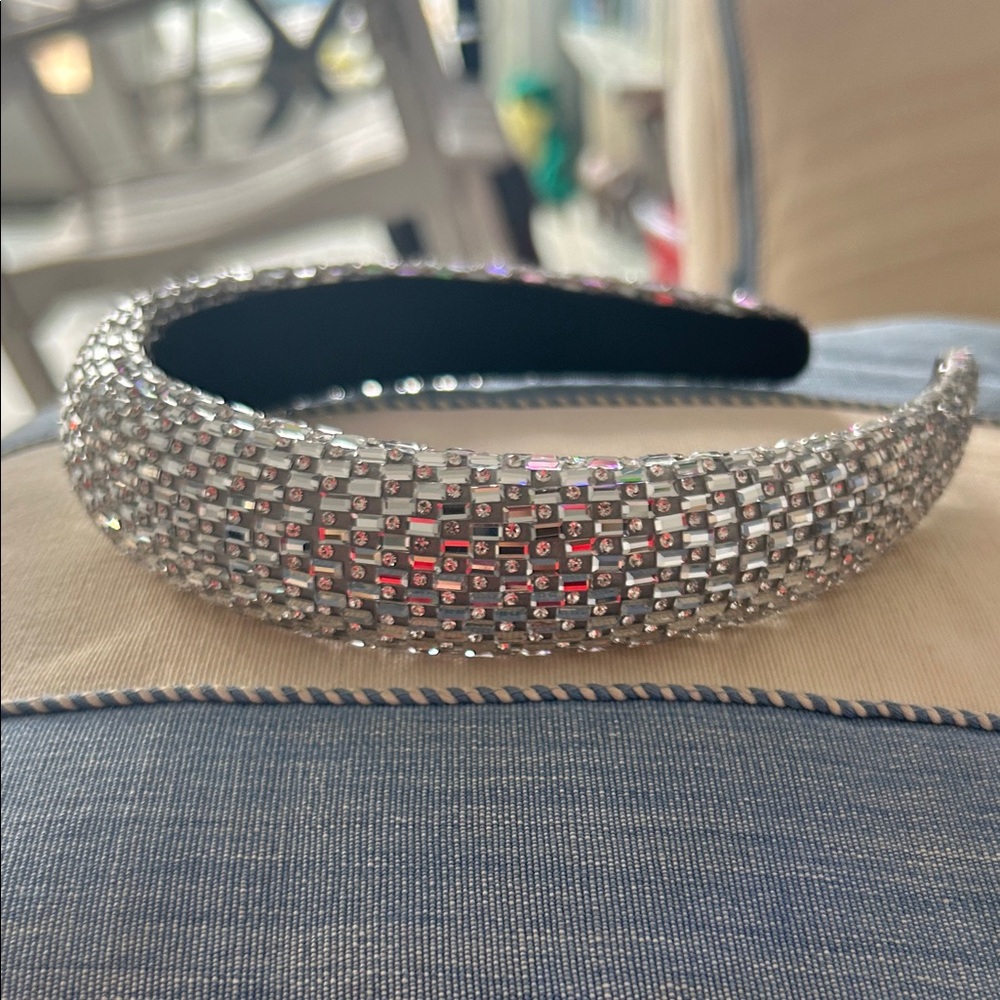 LOFT Silver and Pink Embellished Headband